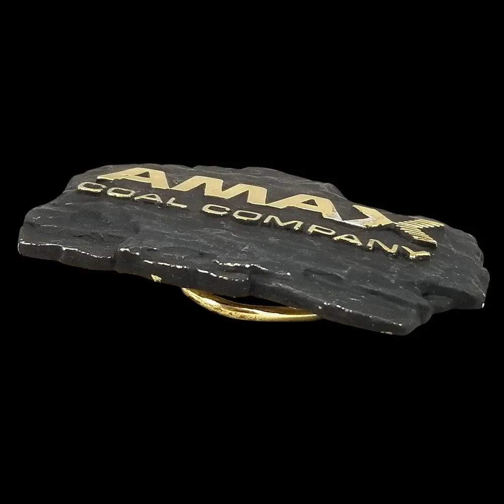 Vintage AMAX Coal Company Brass Belt Buckle -‎ Collectible USA Made